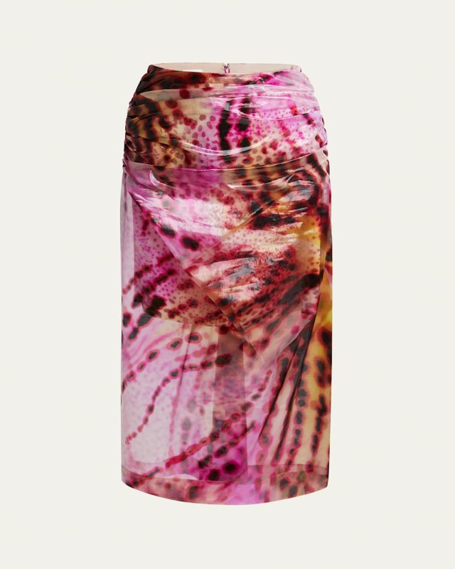 Sami Printed Drape Midi Skirt